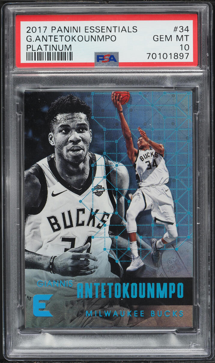 2017 Panini Essentials Platinum Giannis Antetokounmpo #34 PSA 10 GEM MINT