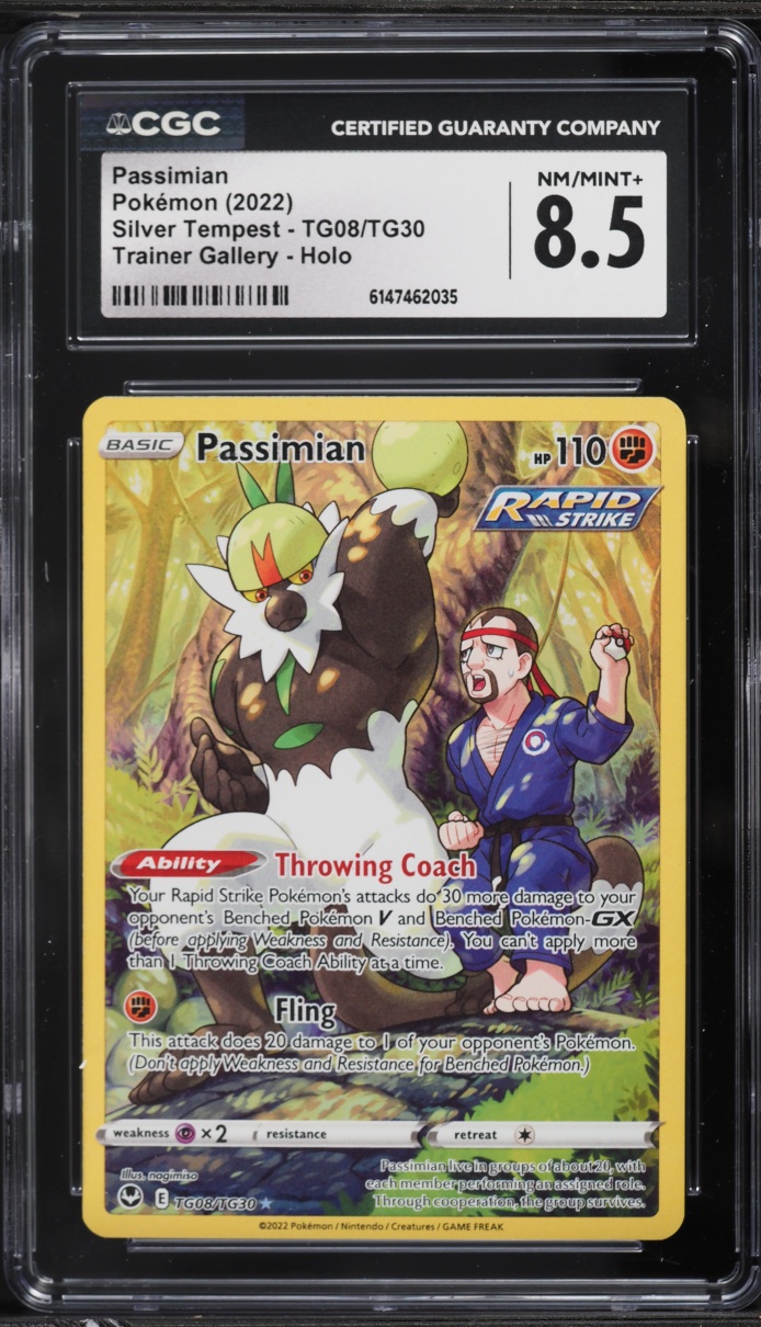 2022 Pokemon Sword & Shield Silver Tempest Trainer Gallery CHR Passimian #TG08 CGC 8.5 NM-MT+