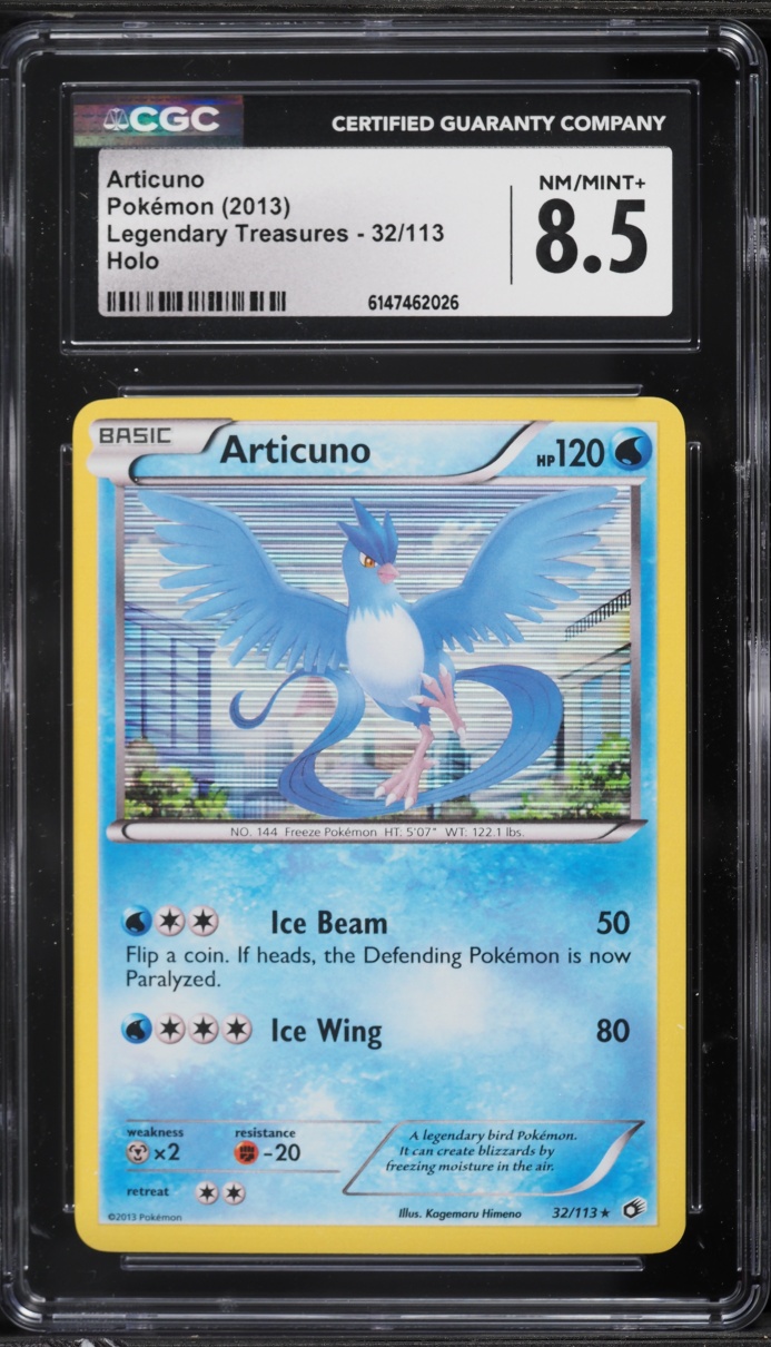 2013 Pokemon Black & White Legendary Treasures Holo Articuno #32 CGC 8.5 NM-MT+