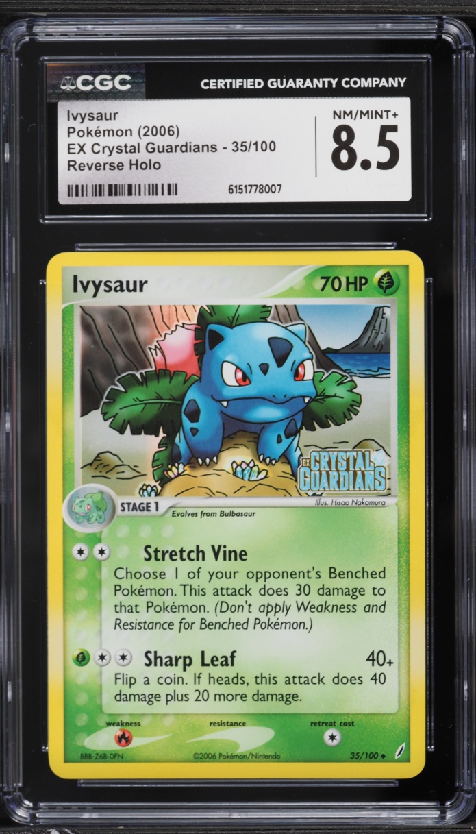 2006 Pokemon EX Crystal Guardians Reverse Holo Ivysaur #35 CGC 8.5 NM-MT+