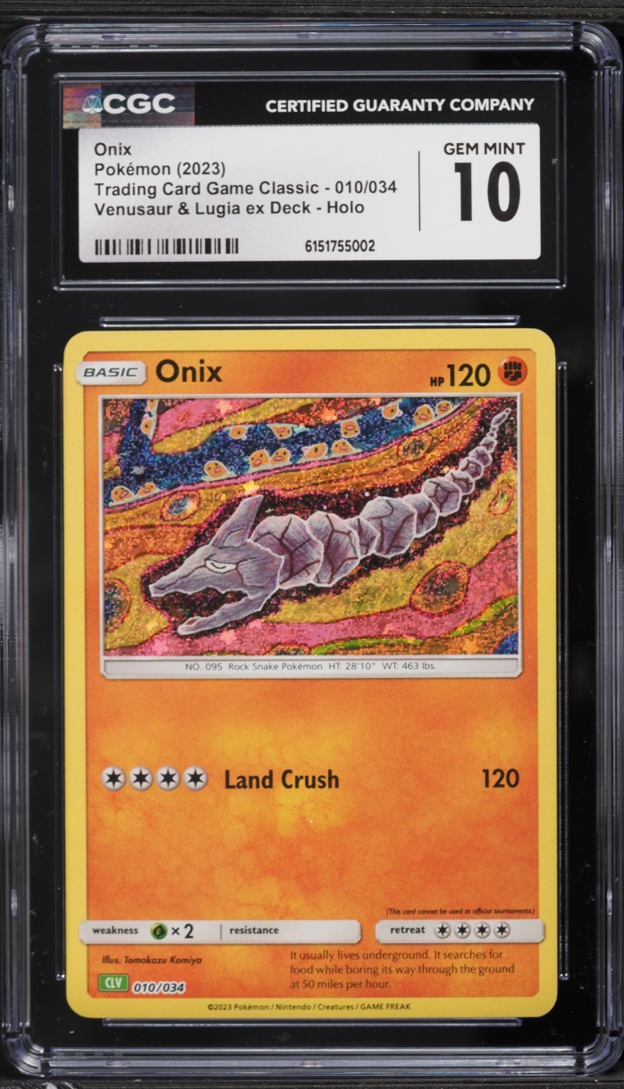 2023 Pokemon TCG Classic Collection Holo Onix #10 CGC 10 GEM MINT