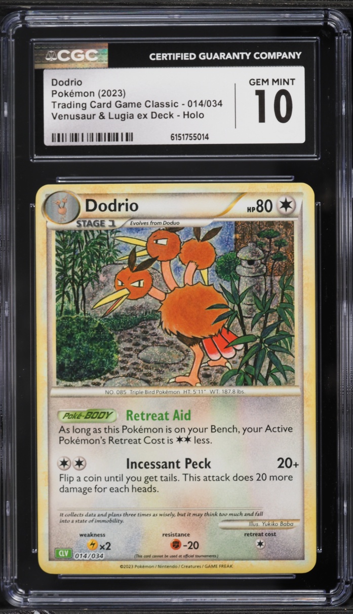 2023 Pokemon TCG Classic Collection Holo Dodrio #14 CGC 10 GEM MINT