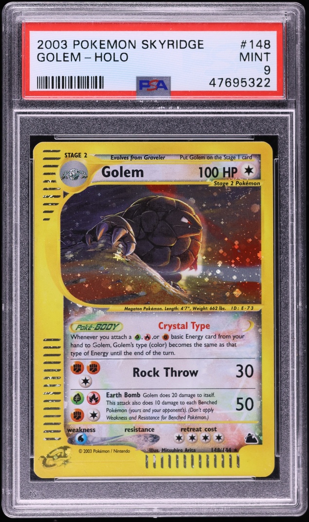 2003 Pokemon Skyridge Holo Crystal Golem #148 PSA 9 MINT