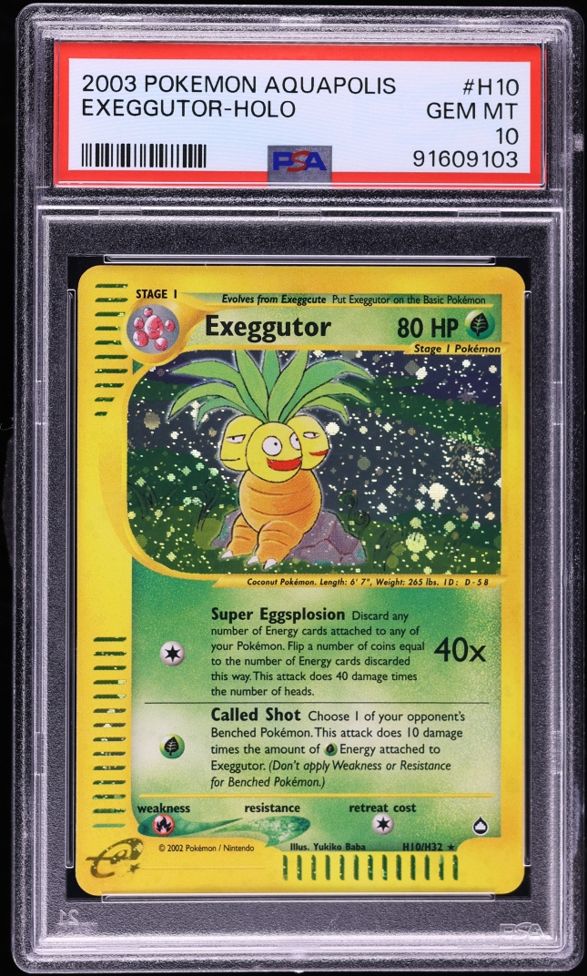 2003 Pokemon Aquapolis Holo Exeggutor #H10 PSA 10 GEM MINT