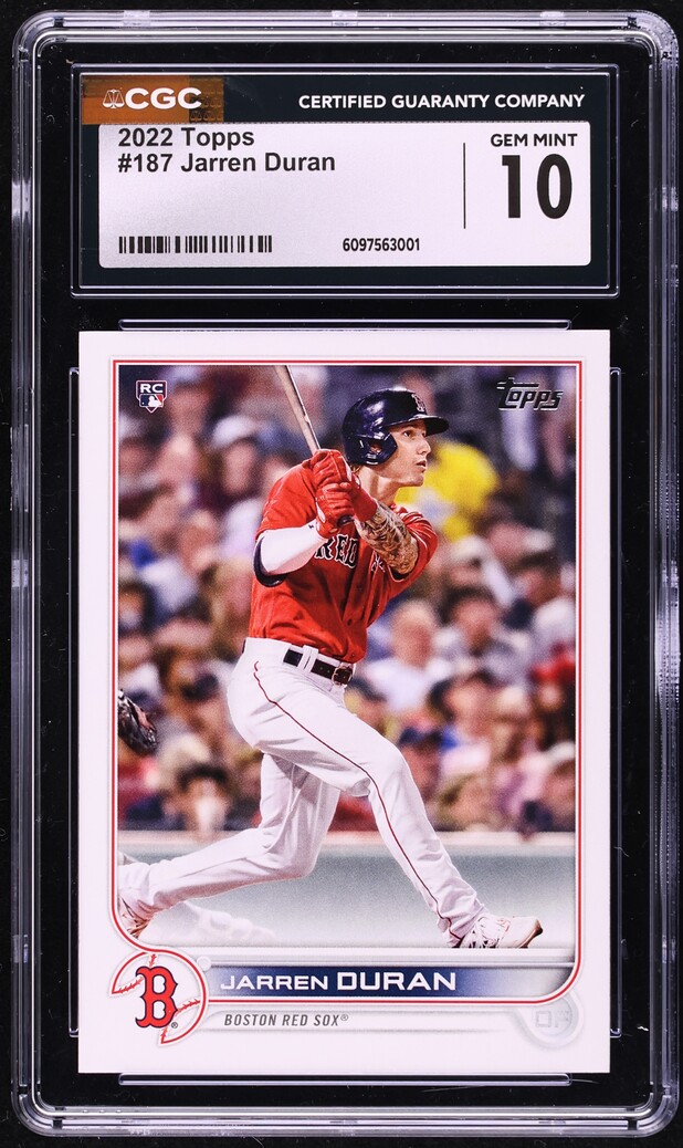 2022 Topps Jarren Duran ROOKIE #187 CGC 10 GEM MINT