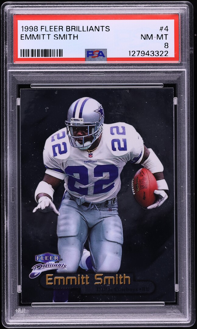 1998 Fleer Brilliants Emmitt Smith #4 PSA 8 NM-MT