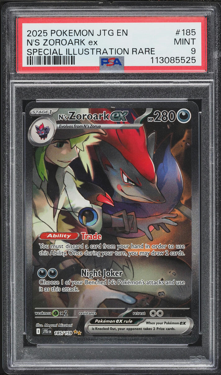 2025 Pokemon Scarlet & Violet Journey Together SIR N's Zoroark ex #185 PSA 9 MINT