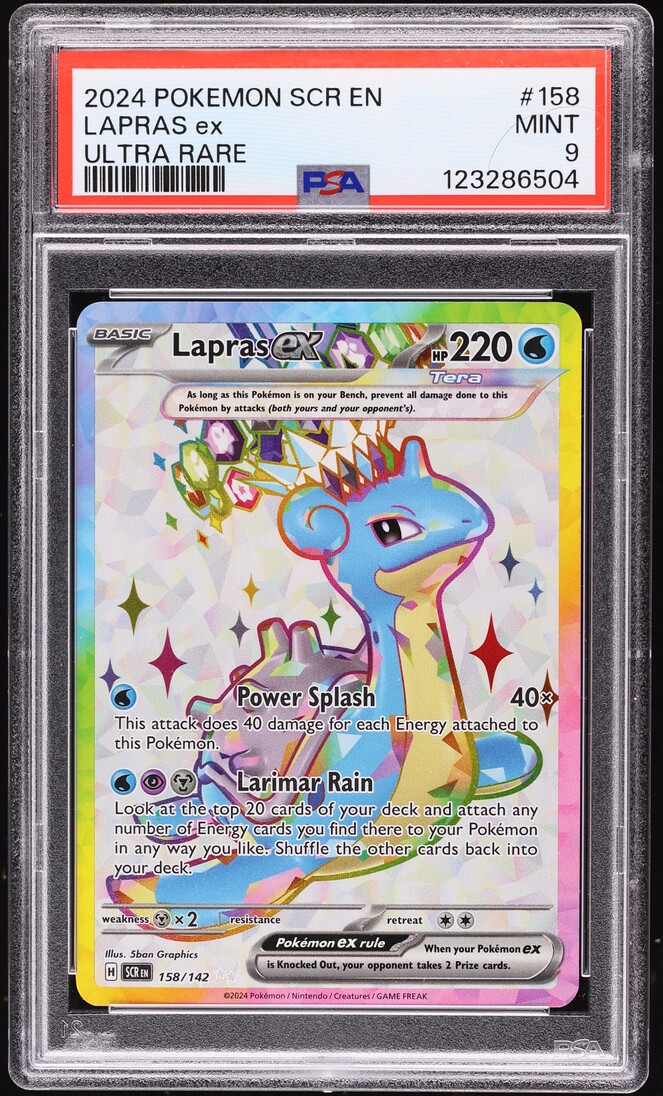 2024 Pokemon Scarlet & Violet Stellar Crown Full Art Lapras EX #158 PSA 9 MINT