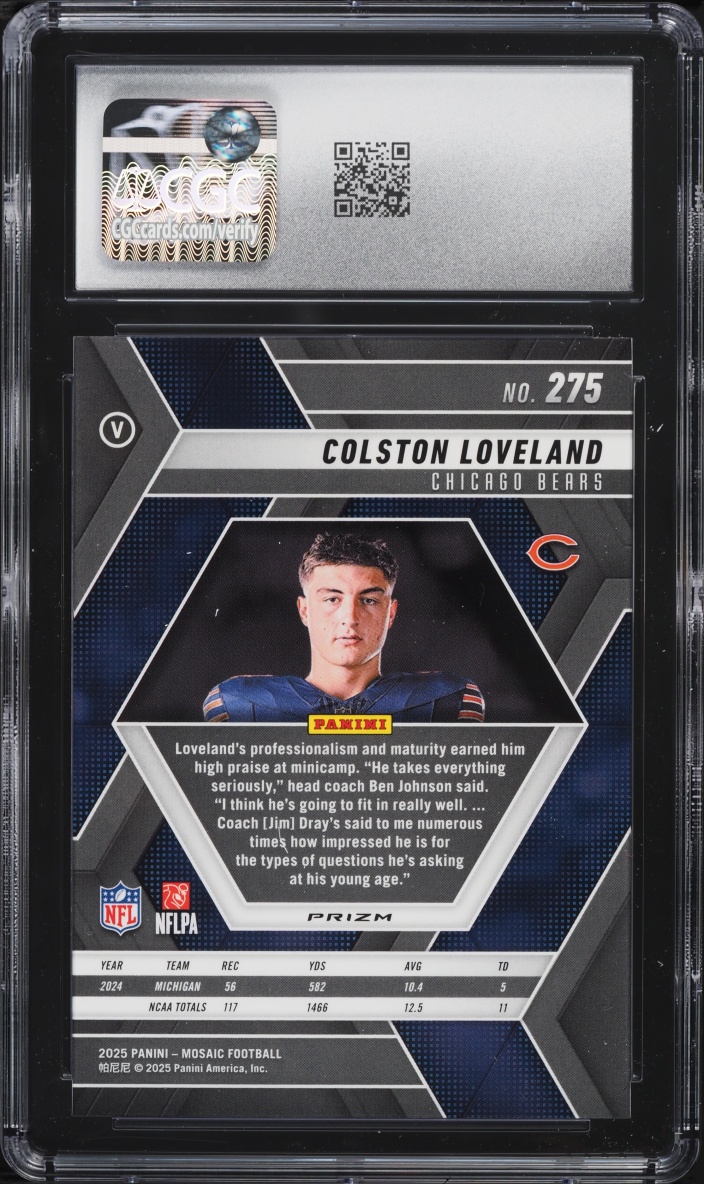 2025 Panini Mosaic Variation Blue Scope Colston Loveland ROOKIE #275 CGC 10 GEM MINT