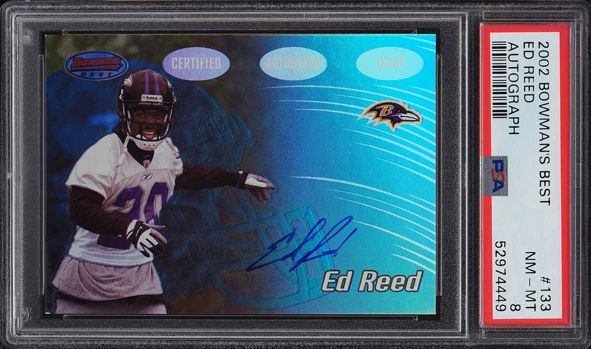 2002 Bowman's Best Ed Reed ROOKIE AUTO #133 PSA 8 NM-MT