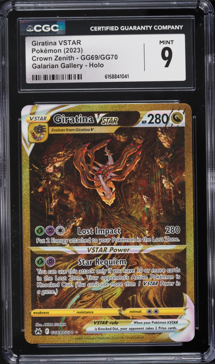 2023 Pokemon Sword & Shield Crown Zenith Gold Rare Giratina VSTAR #GG69 CGC 9 MINT