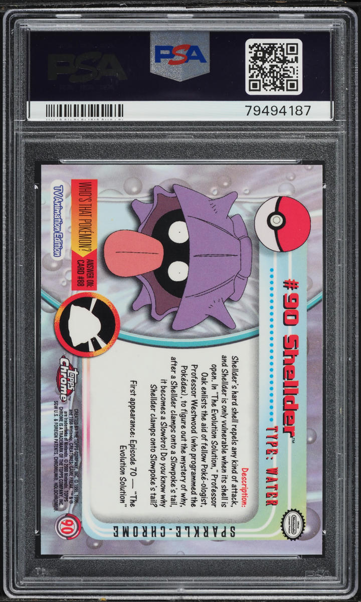 2000 Pokemon Topps Chrome Series 2 Sparkle Shellder #90 PSA 10 GEM MINT