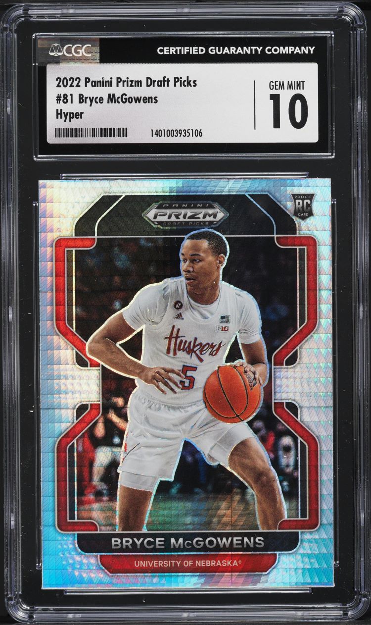 2022 Panini Prizm Draft Picks Hyper Bryce McGowens ROOKIE #81 CGC 10 GEM MINT - Main Image