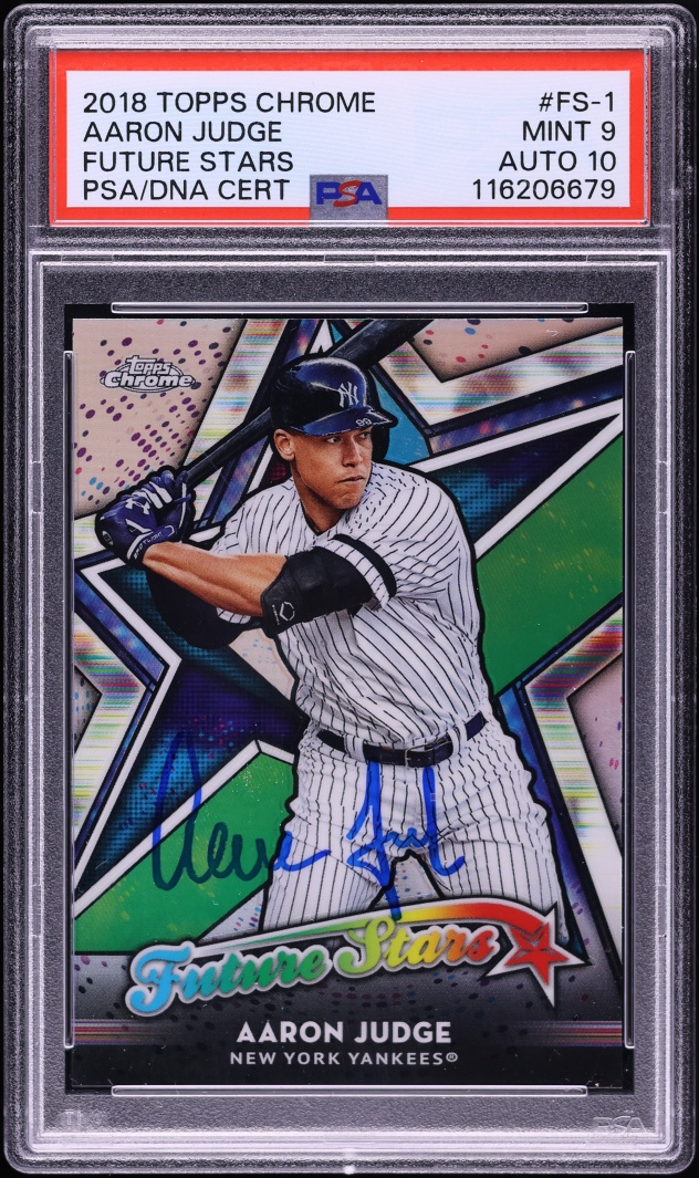 2018 Topps Chrome Future Stars Aaron Judge AUTO DNA 10 #FS-1 PSA 9 MINT