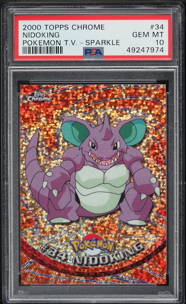 2000 Topps Chrome Pokemon Series 1 Sparkle Nidoking #34 PSA 10 GEM MINT