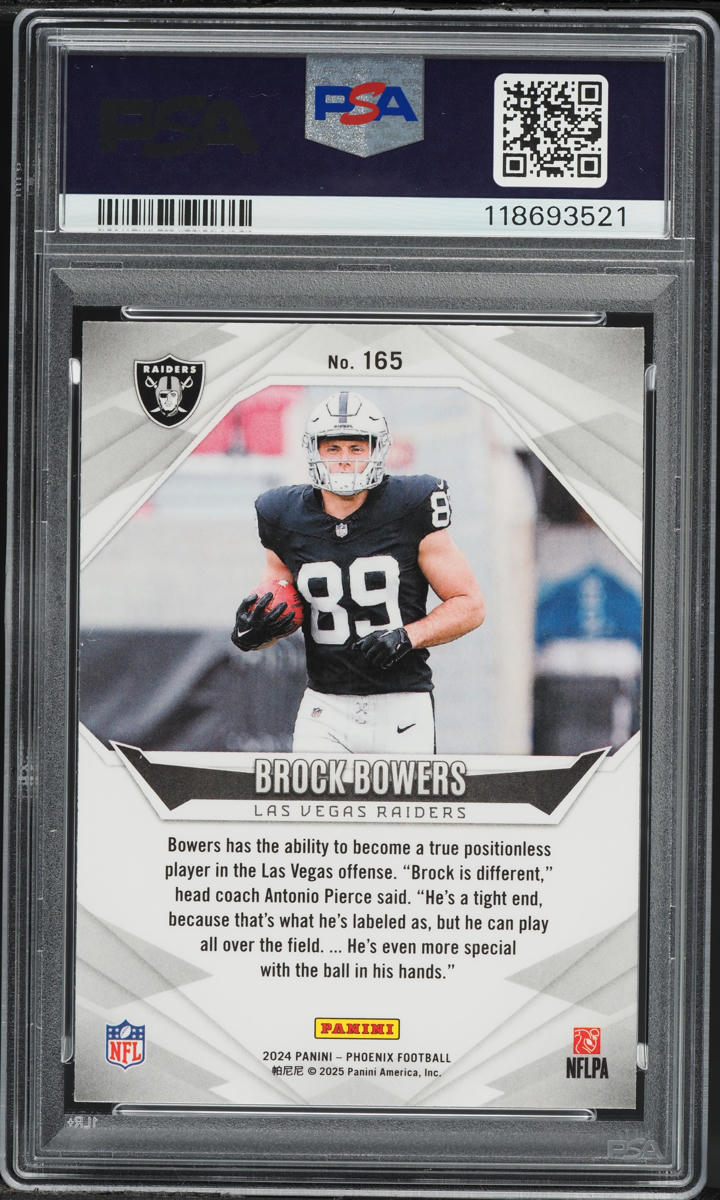 2024 Panini Phoenix Brock Bowers ROOKIE #165 PSA 10 GEM MINT