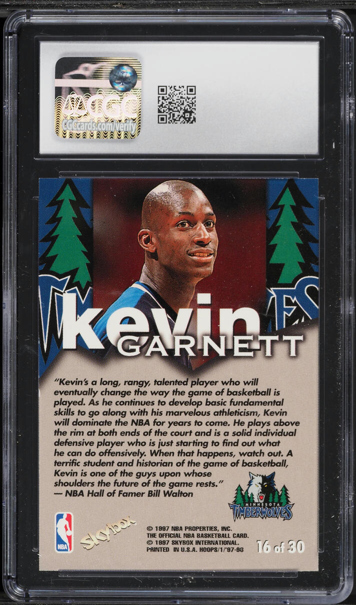 1997 Hoops Talkin' Hoops Kevin Garnett #16 CGC 9 MINT