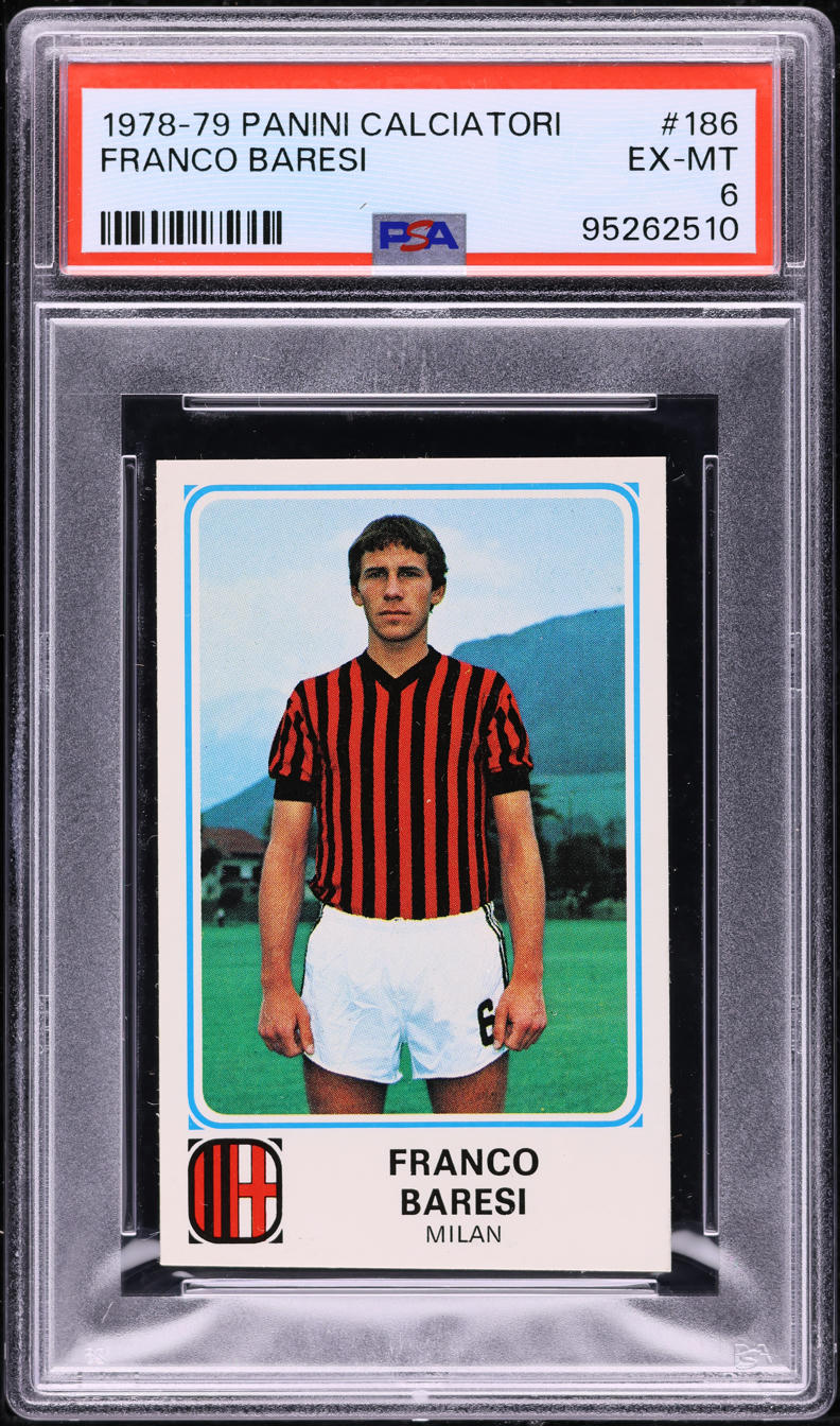 1978 Panini Calciatori Soccer Franco Baresi ROOKIE #186 PSA 6 EXMT