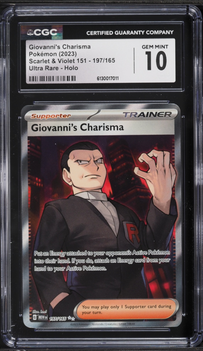 2023 Pokemon Scarlet & Violet 151 Full Art Giovanni's Charisma #197 CGC 10 GEM MINT