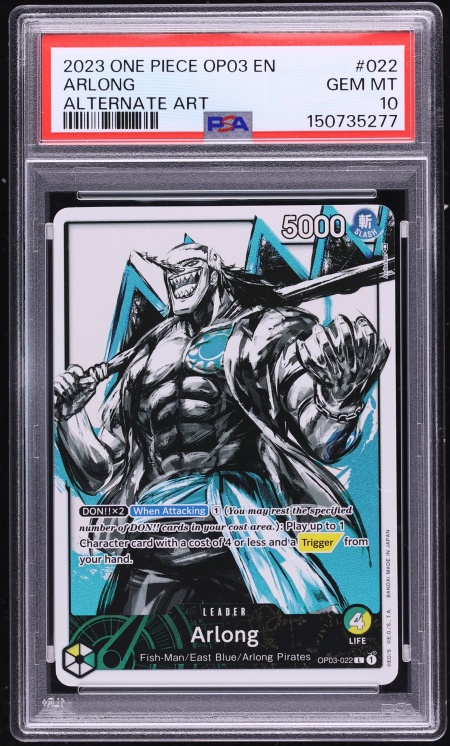 2023 One Piece Pillars Of Strength Alt Art Leader Arlong #OP03-022 PSA 10 GEM MINT