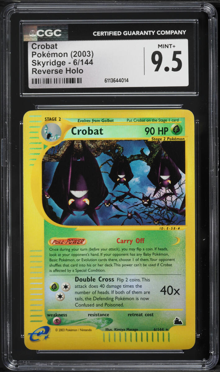 2003 Pokemon Skyridge Reverse Holo Crobat #6 CGC 9.5 MINT+