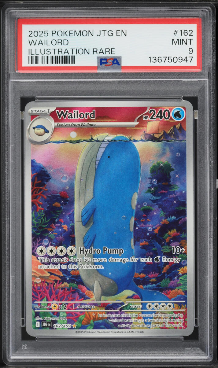 2025 Pokemon Scarlet & Violet Journey Together IR Wailord #162 PSA 9 MINT