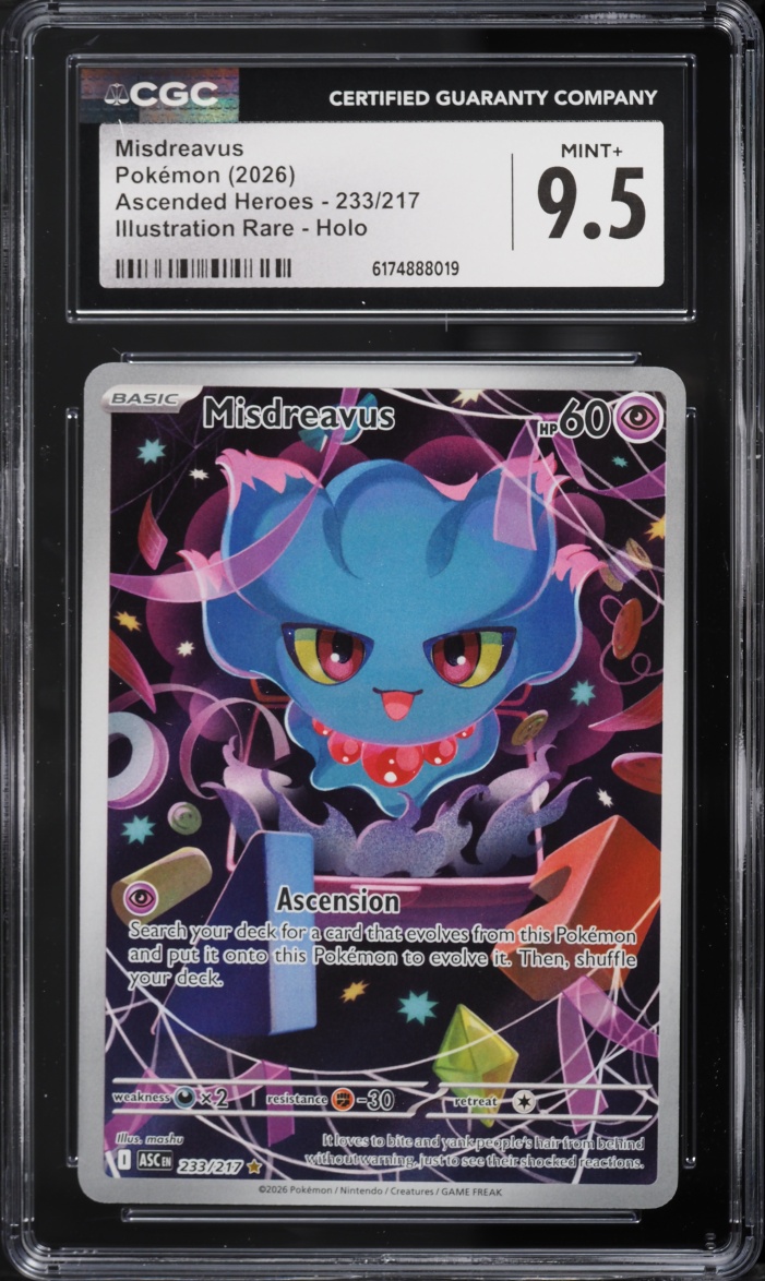 2026 Pokemon Mega Evolution Ascended Heroes IR Misdreavus #233 CGC 9.5 MINT+