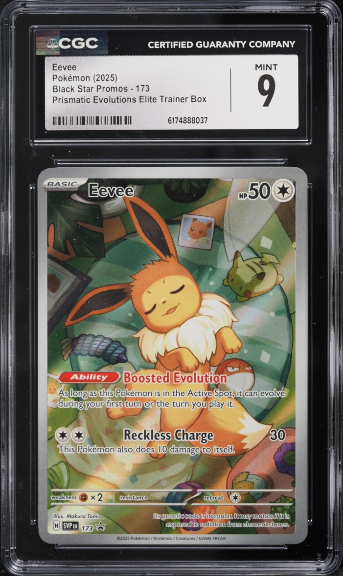 2025 Pokemon Scarlet & Violet Promo Prismatic Evolutions ETB Full Art Eevee #173 CGC 9 MINT
