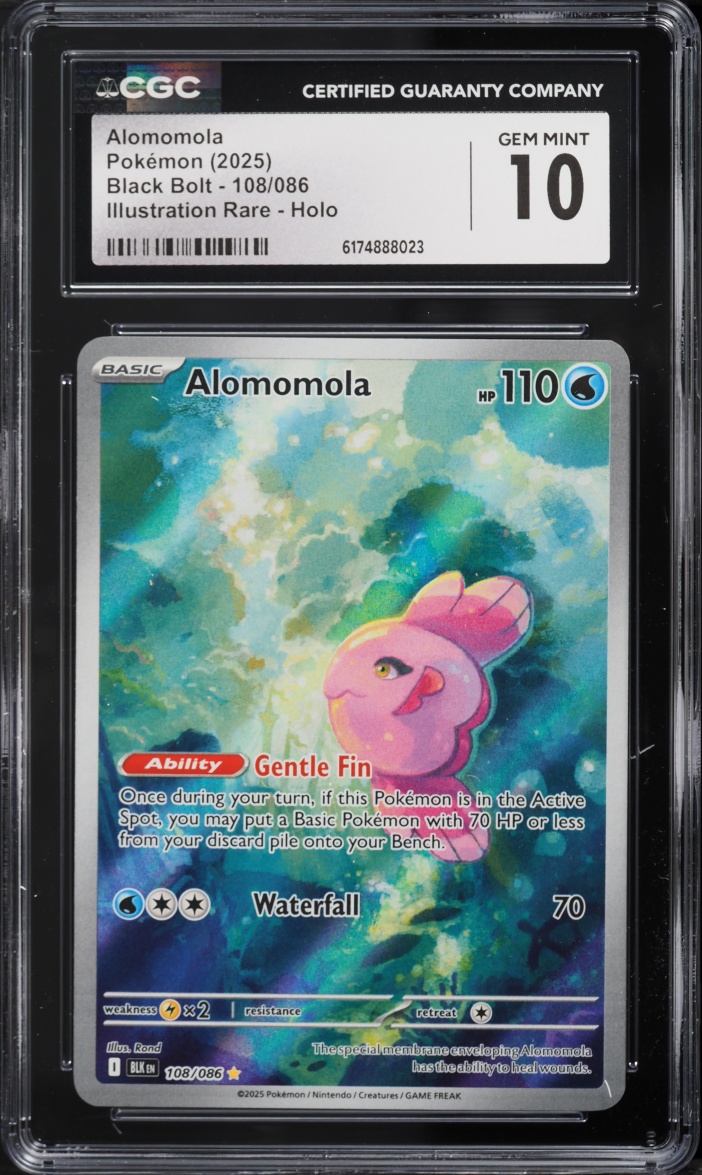 2025 Pokemon Scarlet & Violet Black Bolt IR Alomomola #108 CGC 10 GEM MINT