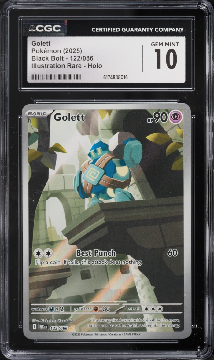 2025 Pokemon Scarlet & Violet Black Bolt IR Golett #122 CGC 10 GEM MINT