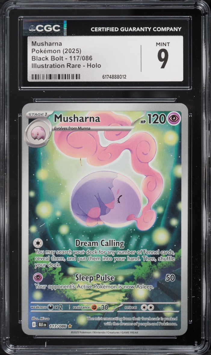 2025 Pokemon Scarlet & Violet Black Bolt IR Musharna #117 CGC 9 MINT
