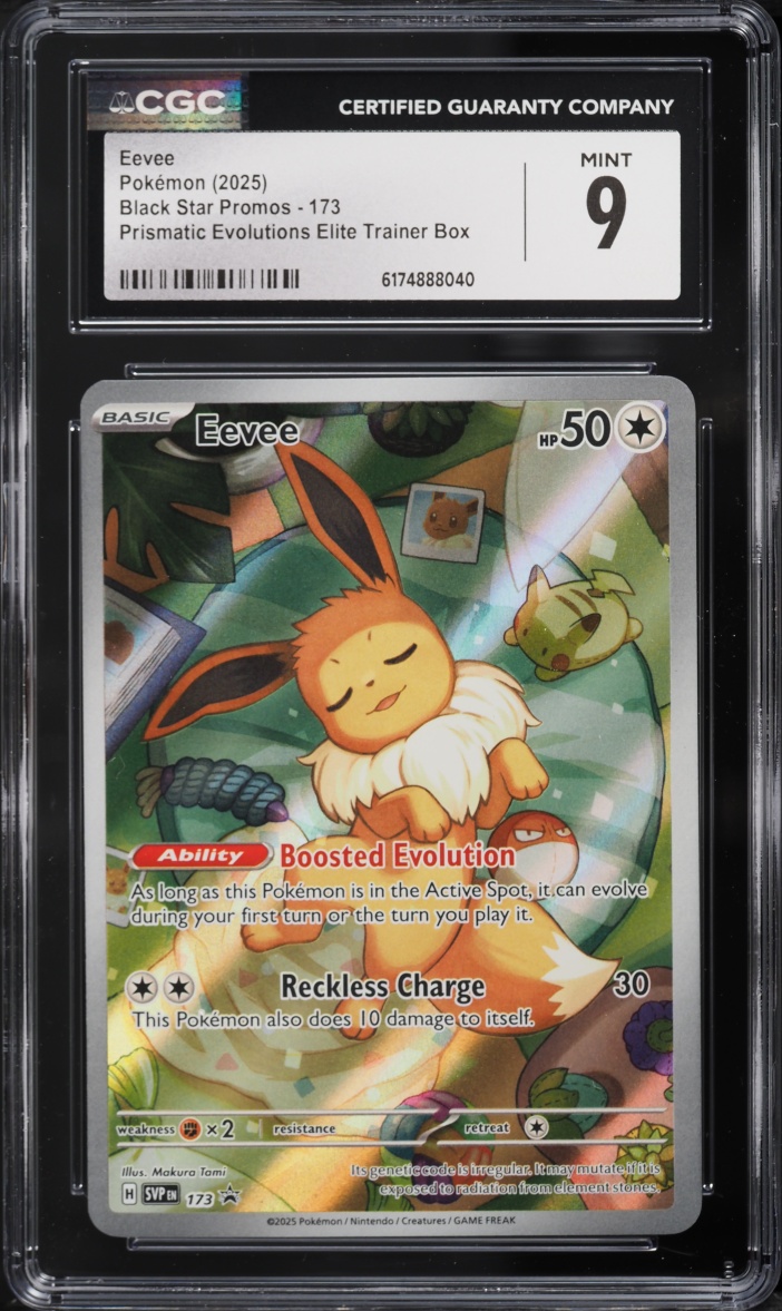 2025 Pokemon Scarlet & Violet Promo Prismatic Evolutions ETB Full Art Eevee #173 CGC 9 MINT