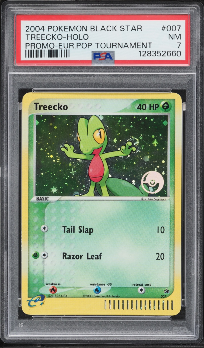 2004 Pokemon Black Star Promo European Pop Tournament Holo Treecko #7 PSA 7 NRMT