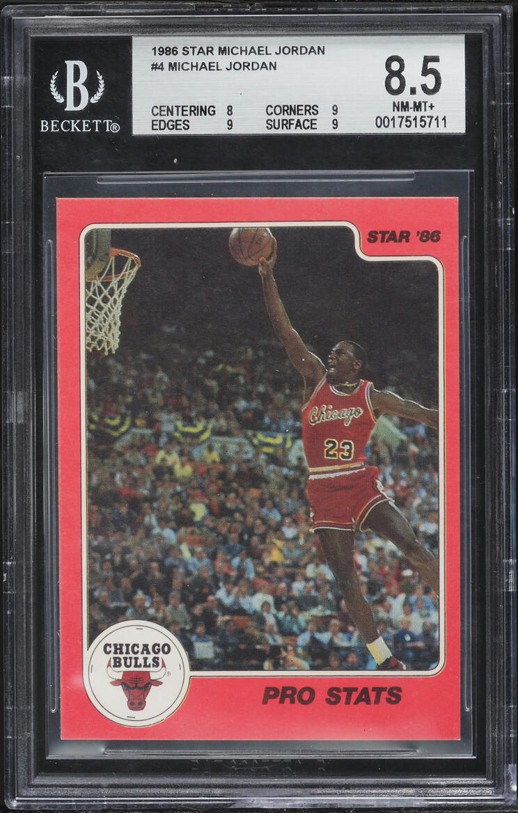 1986 Star Basketball Michael Jordan ROOKIE #4 BGS 8.5 NM-MT+