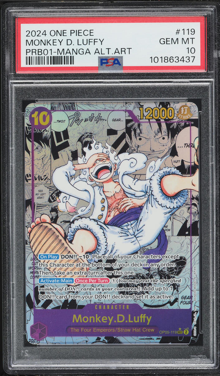 2024 One Piece Premium The Best Manga Alt Art Monkey D. Luffy #OP05-119 PSA 10 GEM MINT