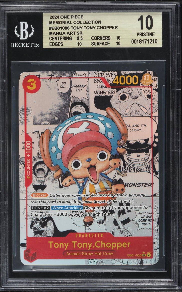 2024 One Piece Memorial Collection Manga Art Tony Tony Chopper #EB01-006 BGS 10 PRISTINE