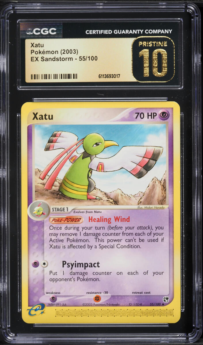 2003 Pokemon EX Sandstorm Xatu #55 CGC 10 PRISTINE