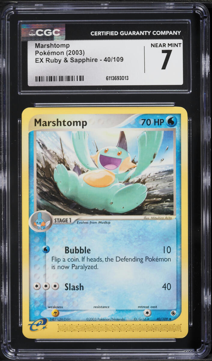 2003 Pokemon EX Ruby & Sapphire Marshtomp #40 CGC 7 NRMT