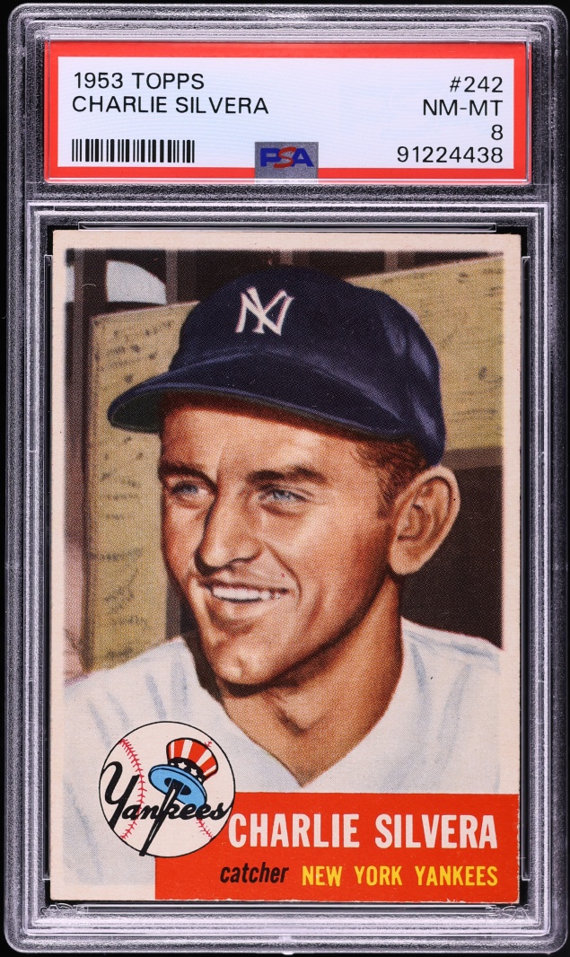 1953 Topps Charlie Silvera SHORT PRINT #242 PSA 8 NM-MT