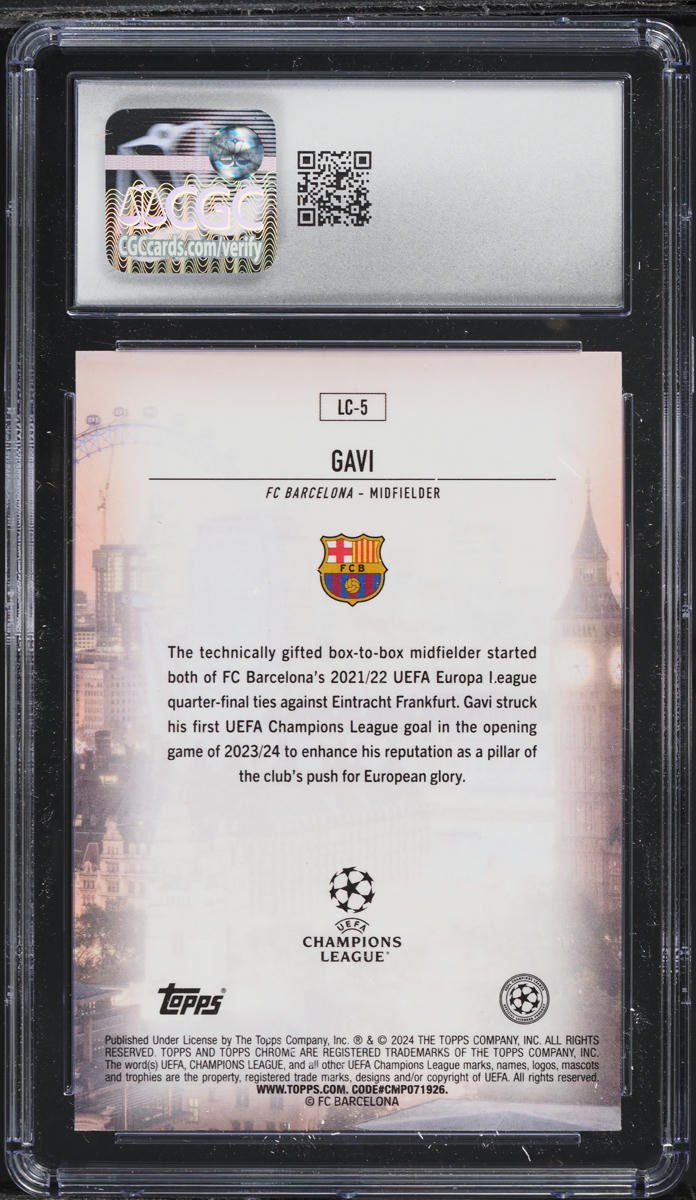 2023 Topps Chrome UEFA Club Competitions London Calling Gavi #LC-5 CGC 10 GEM