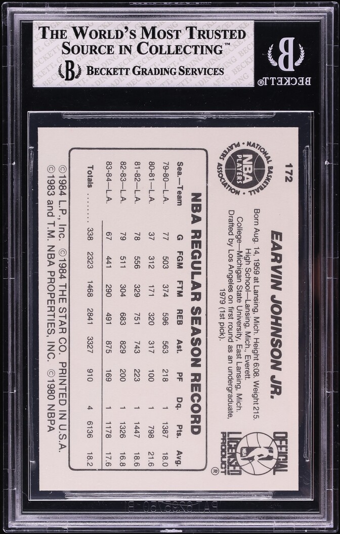 1984 Star Basketball Magic Johnson #172 BGS 7.5 NRMT+