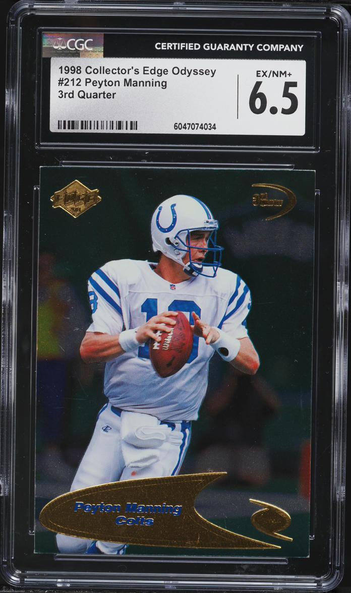 1998 Collector's Edge Odyssey 3rd Quarter Peyton Manning ROOKIE #212 CGC 6.5 EXMT+