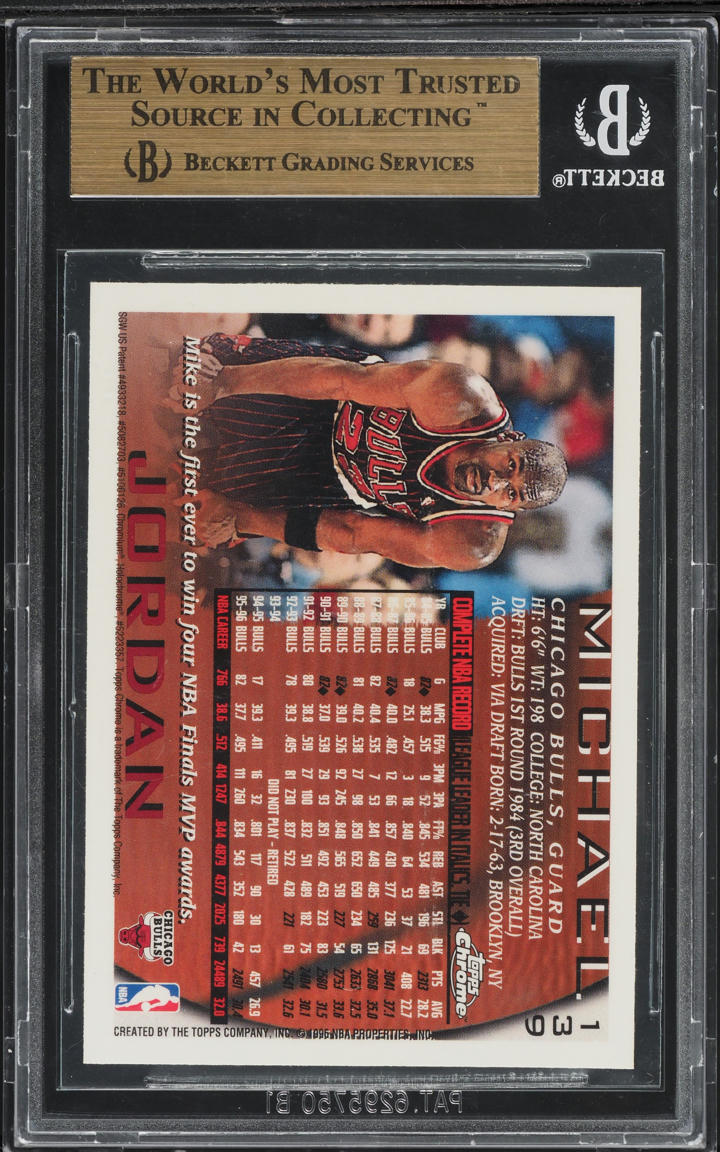 1996 Topps Chrome Michael Jordan #139 BGS 10 PRISTINE