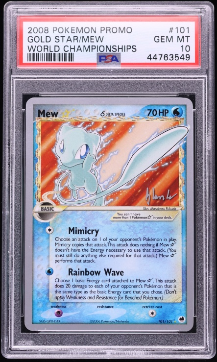 2008 Pokemon Promo World Championships Empotech Mew Gold Star #101 PSA 10 GEM MINT