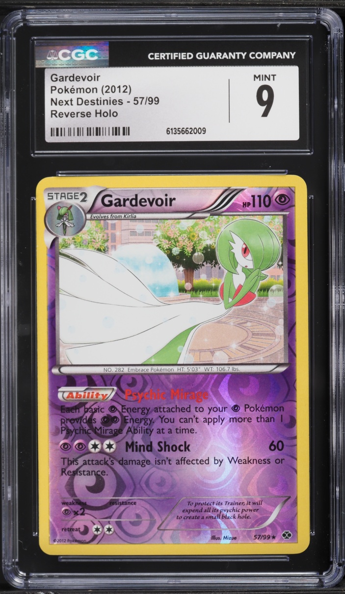 2012 Pokemon Black & White Next Destinies Reverse Holo Gardevoir #57 CGC 9 MINT