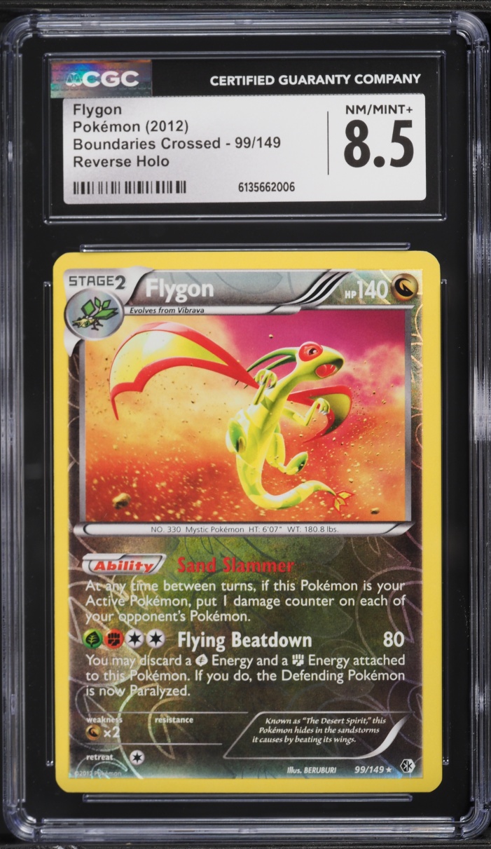 2012 Pokemon Black & White Boundaries Crossed Reverse Holo Flygon #99 CGC 8.5 NM-MT+