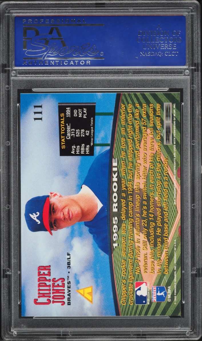 1995 Pinnacle Chipper Jones ROOKIE #111 PSA 9 MINT