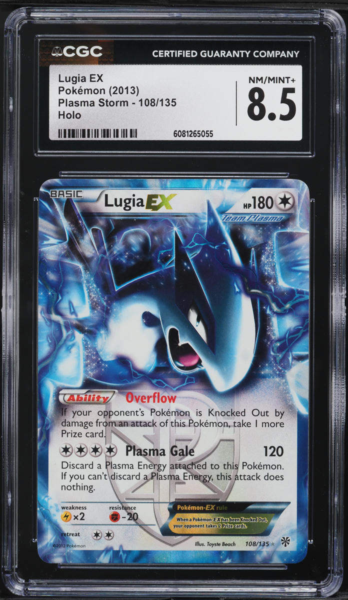 2013 Pokemon Black & White Plasma Storm Holo Lugia EX #108 CGC 8.5 NM-MT+