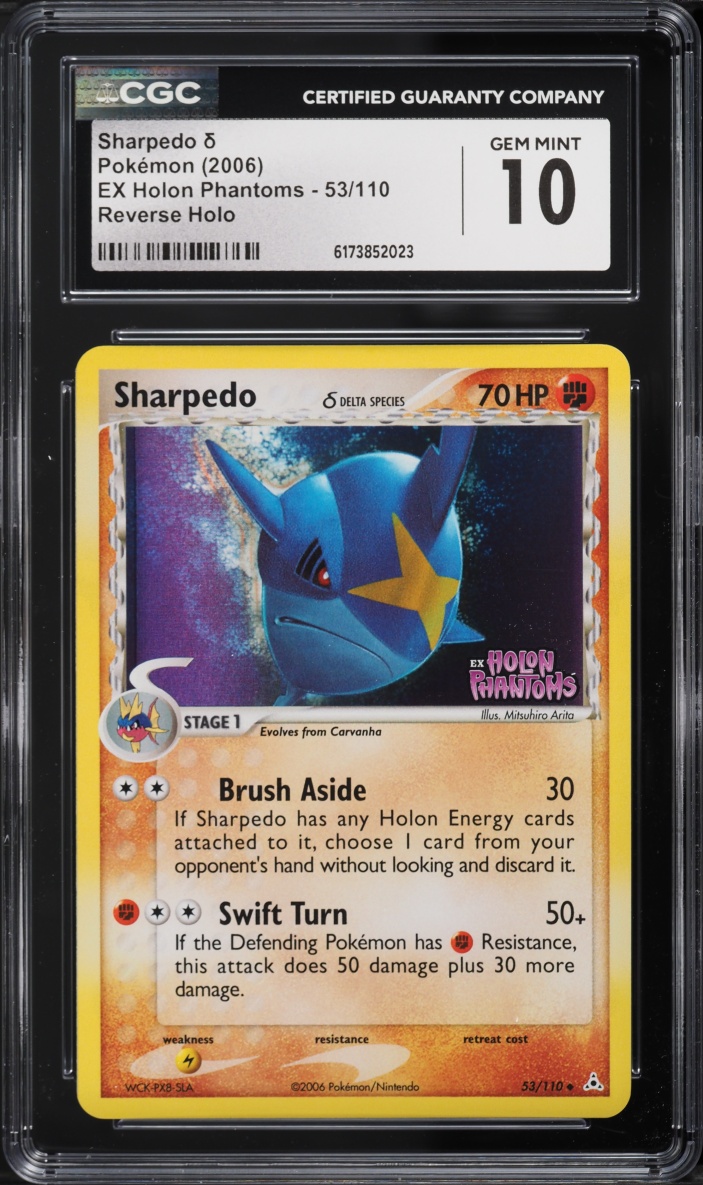 2006 Pokemon EX Holon Phantoms Reverse Holo Sharpedo #53 CGC 10 GEM MINT