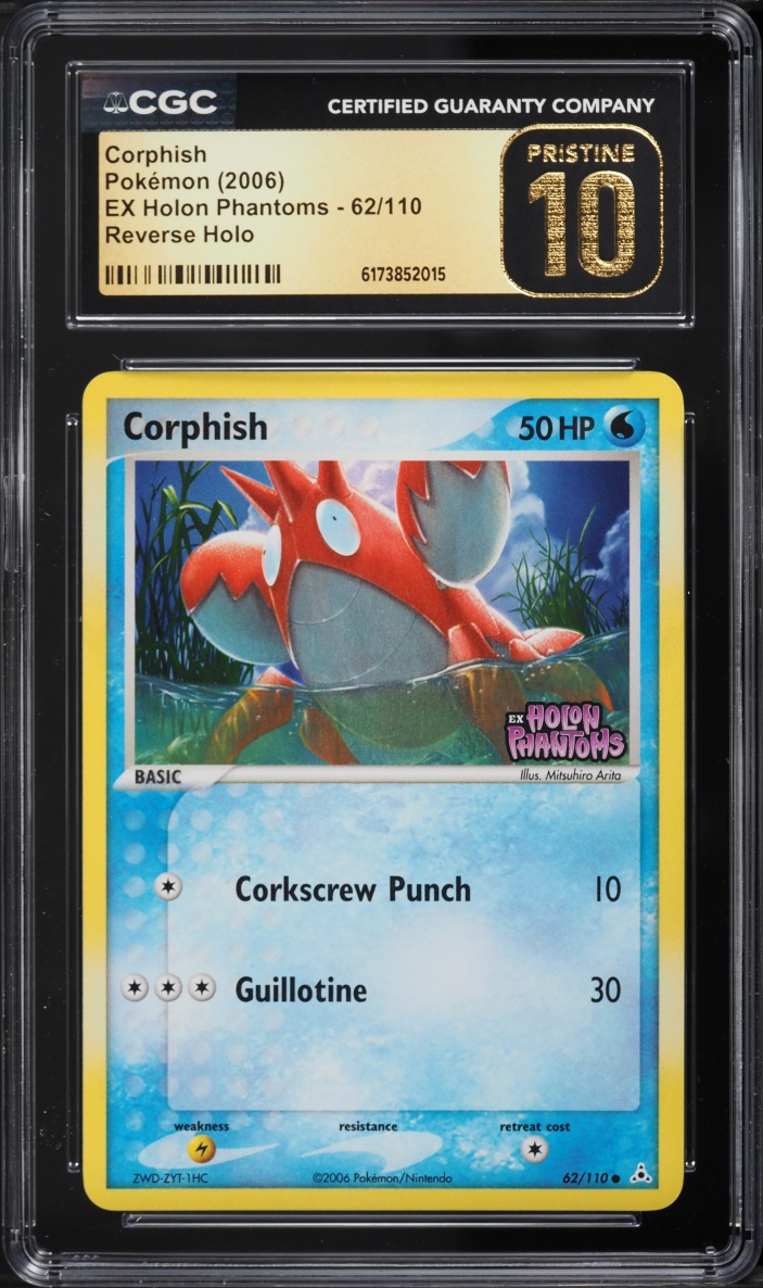 2006 Pokemon EX Holon Phantoms Reverse Holo Corphish #62 CGC 10 PRISTINE